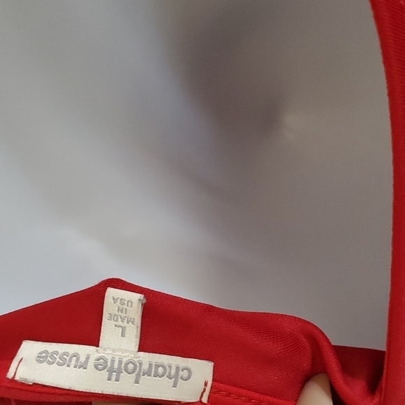 Charlotte Russe Red With Black Sheer Midi Dress. Women's Size L. - Picture 5 of 5